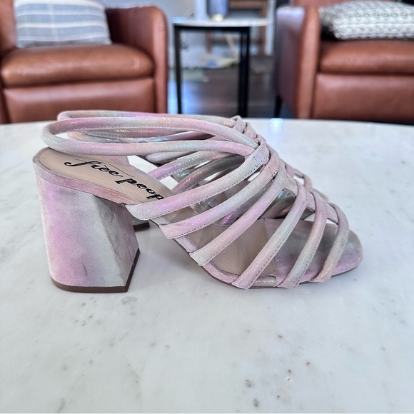 Free People Colette Strappy Platform Sandal in Rainbow Metallic Brand New Size 7 - Picture 2 of 11